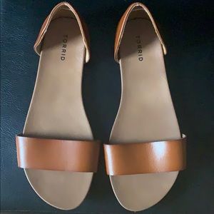 Torrid camel sandals in size 12w fits like a 13